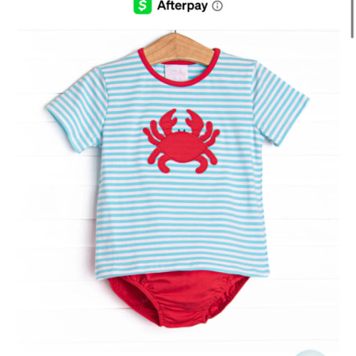 Cutest Crab Diaper Set, Blue – Stitchy Fish