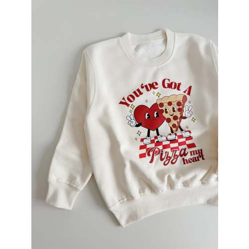 Pizza My Heart Sweatshirt in Cream/Blush