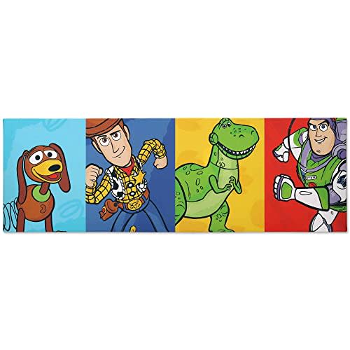 Open Road Brands Disney Pixar Toy Story Line Up Gallery Wrapped Canvas Wall Decor - Large Toy Story Painting Featuring Slinky, Woody, Rex and Buzz