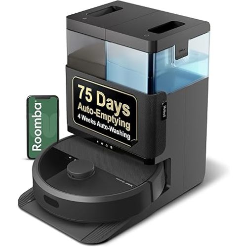 iRobot Roomba Plus 405 (G181) 2in1 Vacuum & Mop Robot with AutoWash Dock - Dual Spinning, Smart & Fast Mapping, Ideal for Pet Hair, Self-Empties 75 Days, Intense Suction, Pad Washing & Drying