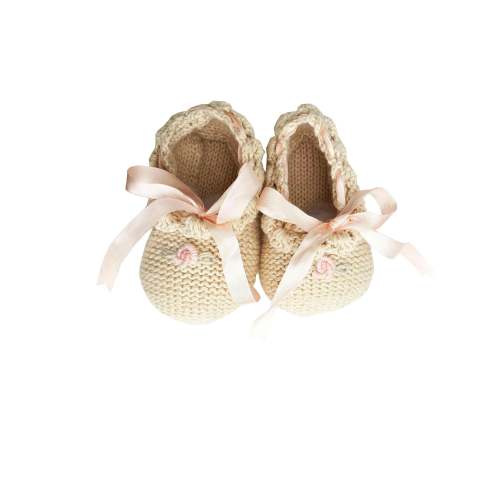 Roses Ballerinas in Ecru