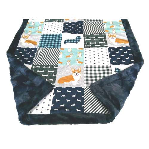 Corgi Blanket, Personalized Golden Welsh Corgi Bedding, Soft Minky Plush, Satin Ruffle Option