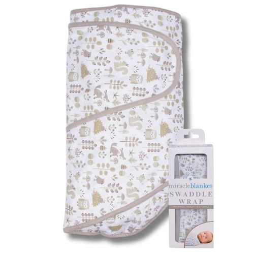 Miracle Blanket Swaddle Wrap – Help Your Newborn Sleep Longer – Soft & Secure Sleep Sack for Infants – Easy-to-Use Swaddling Blanket for a Calm Baby (Foxes)