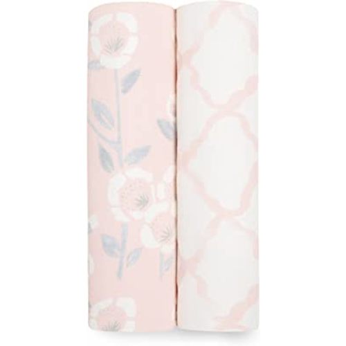 aden + anais Silky Soft Swaddle Blanket, Boutique Muslin Blankets for Girls & Boys, Baby Receiving Swaddles, Ideal Newborn & Infant Swaddling Set, Perfect Shower Gifts, 2 Pack, Stencil