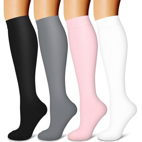 Laite Hebe 4 Pairs-Compression Socks for Women&Men Circulation-Best Support for Nurses,Running,Athletic