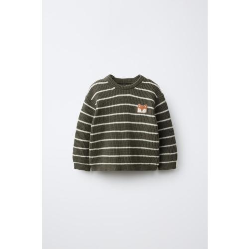PURL KNIT PATCH SWEATER - Khaki | ZARA United States