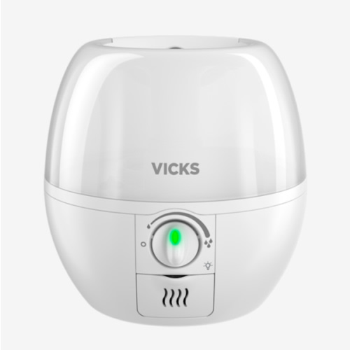 Vicks 3-in-1 SleepyTime Humidifier, No. 1 Brand Recommended by Pediatricians*. Cool Mist Humidifier with Night-Light, and Essential Oil Diffuser for Baby and Kids rooms. Visible Cool Mist, White.