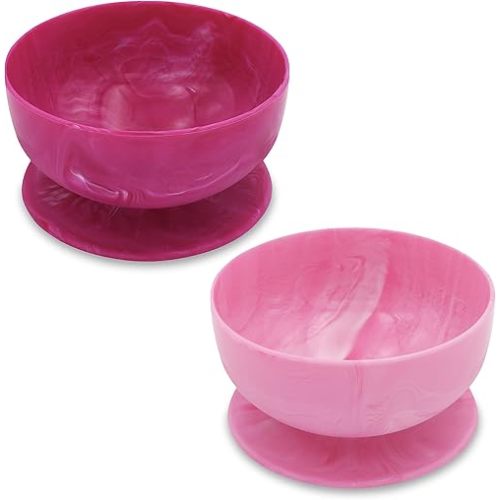 ChooMee Silicone Baby Suction Bowls | Non Slip Extra Strong Suction Base with Durable and Firm Bowl | Ideal for Infant and Toddler Baby Led Feeding | Small 2 CT