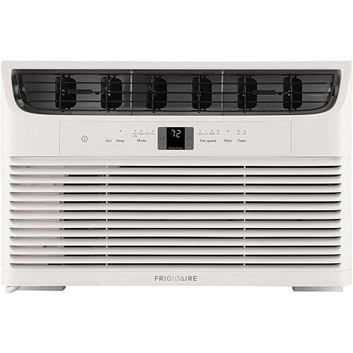 Frigidaire FFRA062WAE Window-Mounted Room Air Conditioner, 6,000 BTU with Multi-Speed Fan, Sleep Mode, Programmable Timer, in White