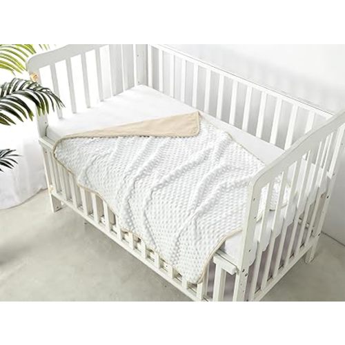 CREVENT 30''X40'' Organic Muslin Cotton Baby Blanket for Newborns, Soft Mink Backing, Essential for Baby Shower Birthday Gift - Mushroom 75X100cm