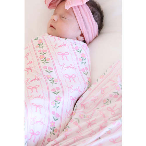 Personalized Swaddle Blanket | Coquette Garden