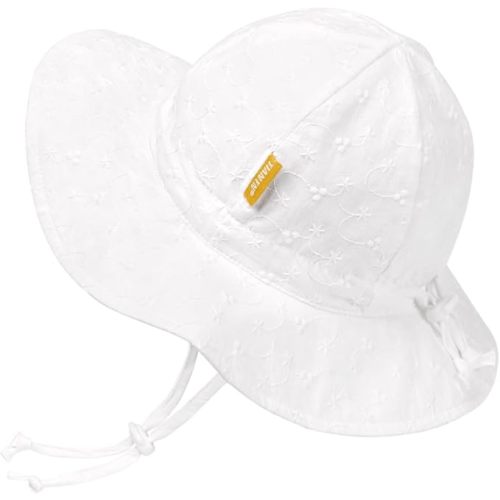 Baby Girl Sun Hat with UPF 50+ Outdoor Adjustable Toddler Beach Hat with Wide Brim Bucket Hats
