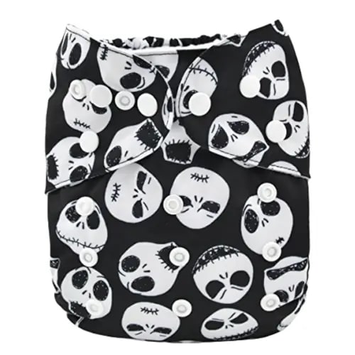 ALVABABY Halloween Baby Cloth Diaper Adjustable Washable Reusable for Baby Girls and Boys Infant Toddler Nappy 1 Pack with 2 Inserts YA132-2T