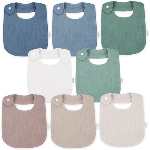 Muslin Baby Bibs 8 Pack Bandana Baby Bibs for Teething, Toddler Bibs for Unisex, Drooling Baby Bibs for Newborns