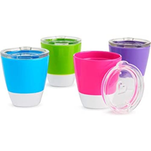 Munchkin® Splash™ Open Toddler Cups with Training Lids, 7 Ounce, Multicolored, 4 Pack