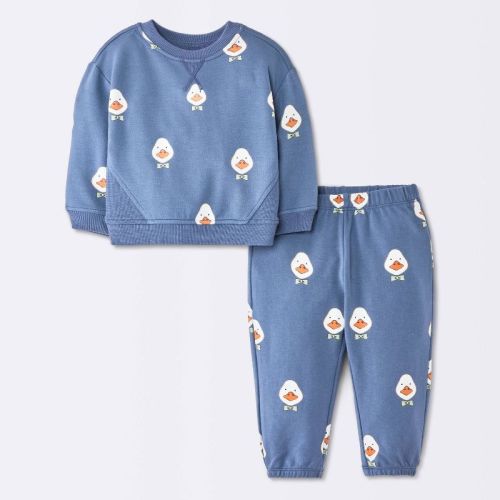 Baby Boys' Goose Sweatshirt and Joggers Set - Cloud Island™ Blue 0-3M