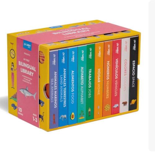 My First Bilingual Library: A Spanish-English Vocabulary Board Book Set of Colors, Numbers, Animals, ABCs, and More (Si Sabo Kids)