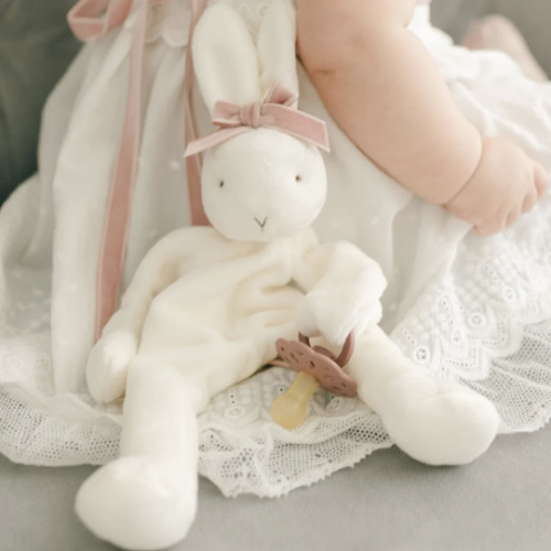 Emily Silly Bunny Buddy | Pacifier Holder – Baby Beau and Belle