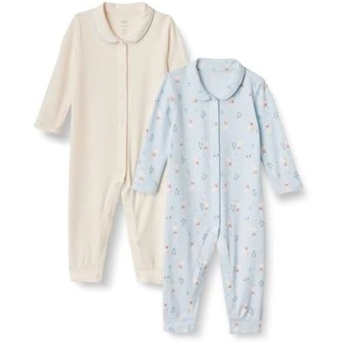 Amazon Essentials x Sofia Grainge Unisex Babies' Cotton Footless Sleepsuit, Pack of 2