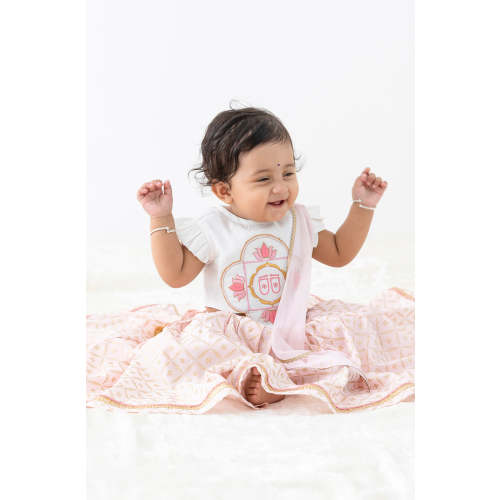 Laxmi Charan Lehenga Set - White