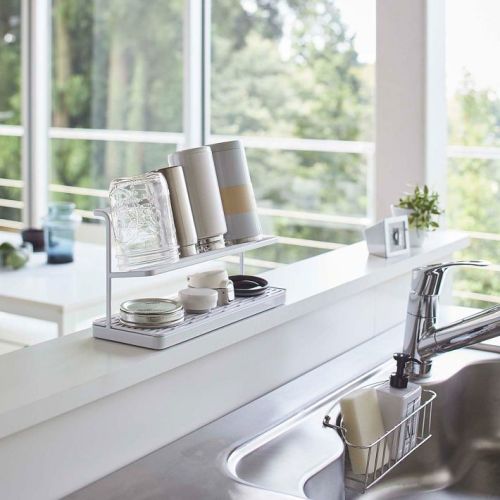 Yamazaki Countertop Bottle Drying Rack -- White