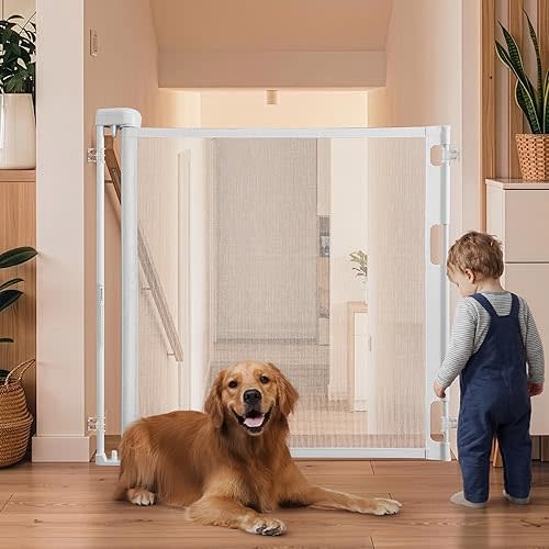 Retract-A-Gate 52" White: The Original and only Made in USA Retractable Baby, Dog, & Cat Gate