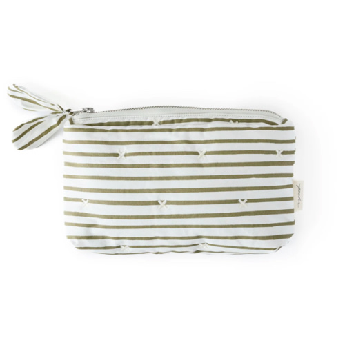 On The Go Mini Pouch- Stripes Away Olive