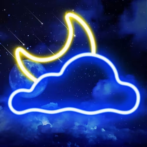 usb powered led neon sign cloud moon design polished metal - Temu