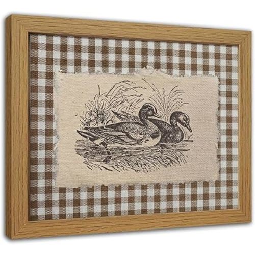 Kownzev Vintage Duck Wall Art, Rustic Farmhouse Wall Decor Canvas 8x10
