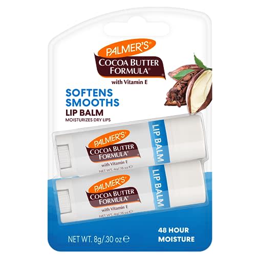 Palmer's Cocoa Butter Formula Lip Balm, All-Day Moisturization, Beach Bag Must-Have, Hydrates Dry, Cracked Lips (Pack of 2)