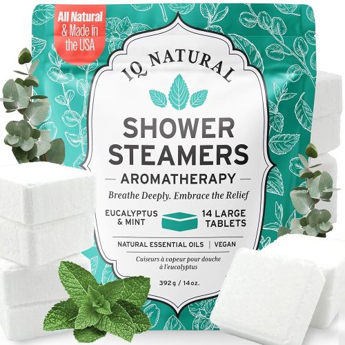 Eucalyptus Shower Steamers Aromatherapy for Women, Shower Bombs, Tablets, Menthol Scent, Organic Gift Set