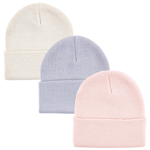 Hudson Baby Knit Caps and Cuffed Beanies, Lavender