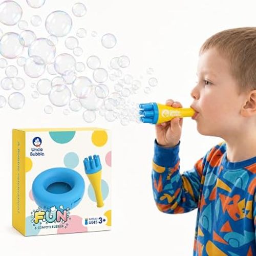 Uncle Bubble No-Spill Confetti Bubbler Set for Toddlers