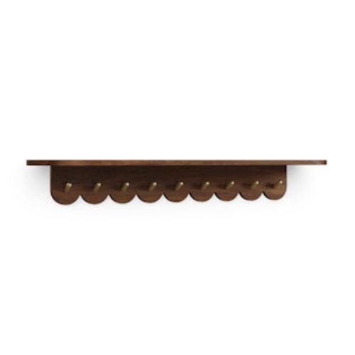 Shelly 38" Shelf and Coat Rack - Brass and Walnut | Article