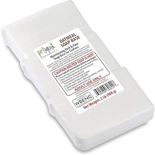 Primal Elements Oatmeal - Moisturizing Melt and Pour Glycerin Soap Base for Crafting and Soap Making, Easy to Cut - 2 Pound