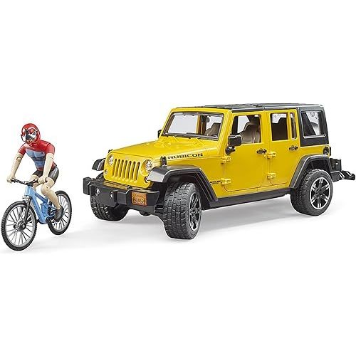 Bruder 02543 Jeep Wrangler Rubicon w Mountain Bike and Figure