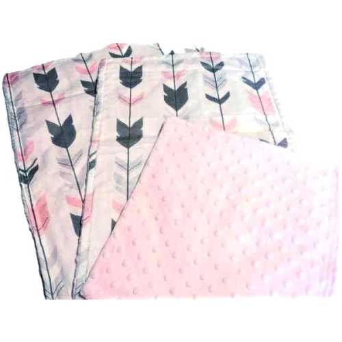 Burp Cloth Set, Baby Girl Gift, Pink Arrows Nursery Decor, Ready to Ship Cotton and Minky