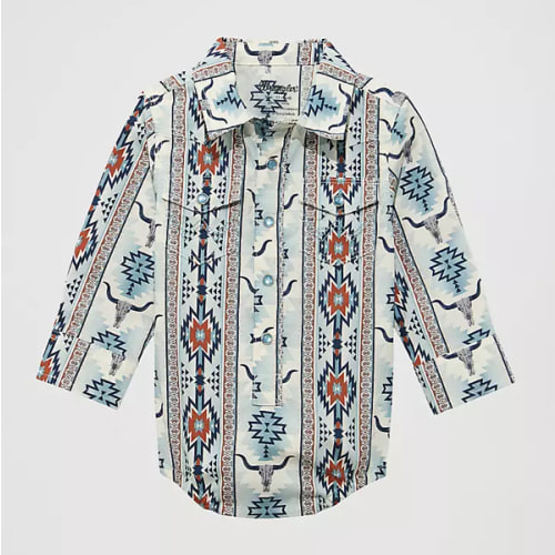Baby Boy's Long Sleeve Checotah Western Snap Bodysuit | BOYS | Wrangler®