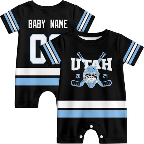 KREDE Baby Romper Custom Baby Clothes with Name Number Personalized Bodysuit for Baby Boys Girls