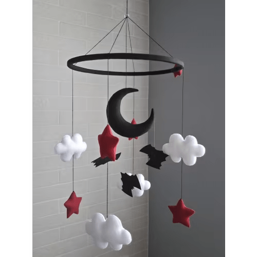 Pastel goth nursery decor for baby bat Gothic babyshower gift