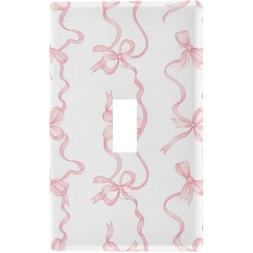 Watercolor Bows Wall Plates, Duplex Outlet Covers, Toggle Light Switch Plates, Decorator Light Switch Cover, Standard Size Wall Plates for Bedroom Home Decor