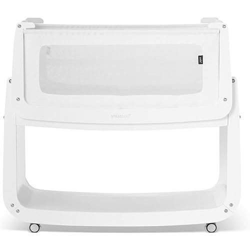SnuzPod 5 Bedside Bassinet for Baby - Newborn Bed with Zip Down Breathable Windows, Bedside Sleeper with Lift-Off Bassinet, Portable & Rocking Stand, 3-in-1 Baby Cradle with Wheels & Mattress, White