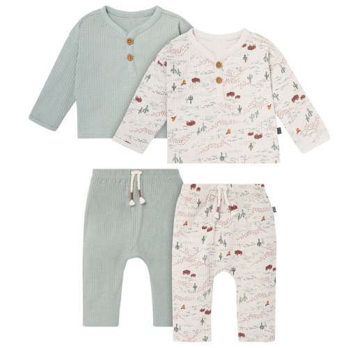 4-Piece Baby Boys Gray Henley Top With Pants – Gerber Childrenswear