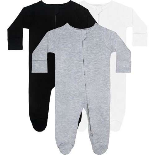 GUISBY Baby Cotton Long Sleeve Zipper Romper