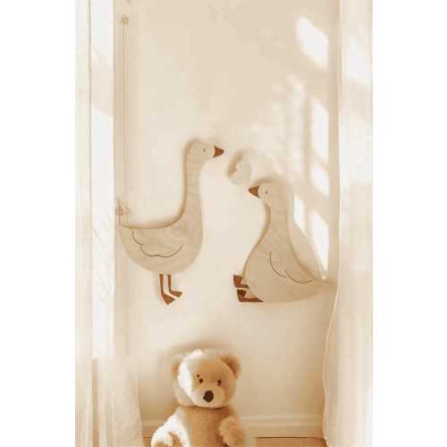 Birch Plywood Goose Wall Decor Set: Modern Minimalist Animal Art