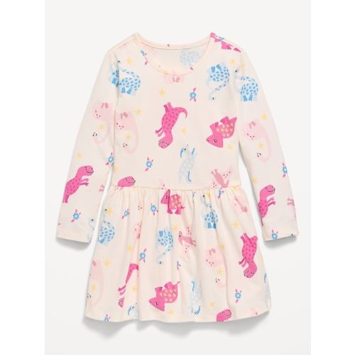 Printed Long-Sleeve Dress for Toddler Girls