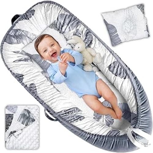 Totsi Baby Lounger Set | Ultra-Soft Baby Nest | Machine Washable Infant Lounger 0-24 Months | Adjustable Infant Nest for Travel | Baby Nest for Newborn