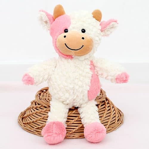 Cow Stuffed Animal Cow Plush Doll Toy 11.8 inch for Girls Boys (Stand Cow Pink)