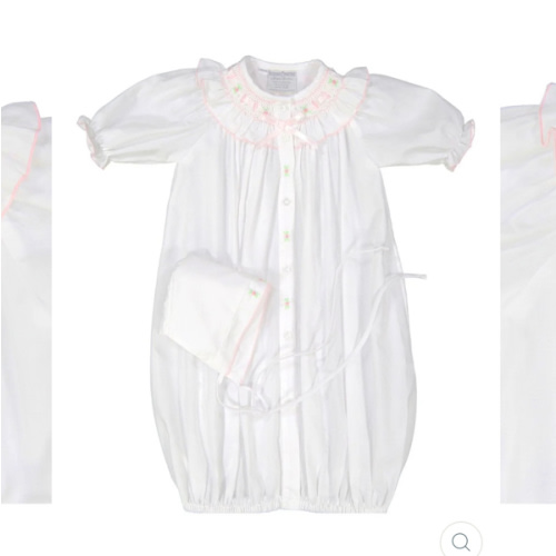 Ribbon Ruffle Smocked "Take Me Home" Gown with Hat | Posh Tots Children's Boutique
