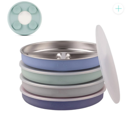 7.8" Stainless Steel Divided Plates with Suction Sleeve